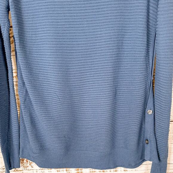 Ann Taylor LOFT Blue Sweater with Side Buttons, EUC, Size Medium, MSRP $89 - Picture 11 of 11